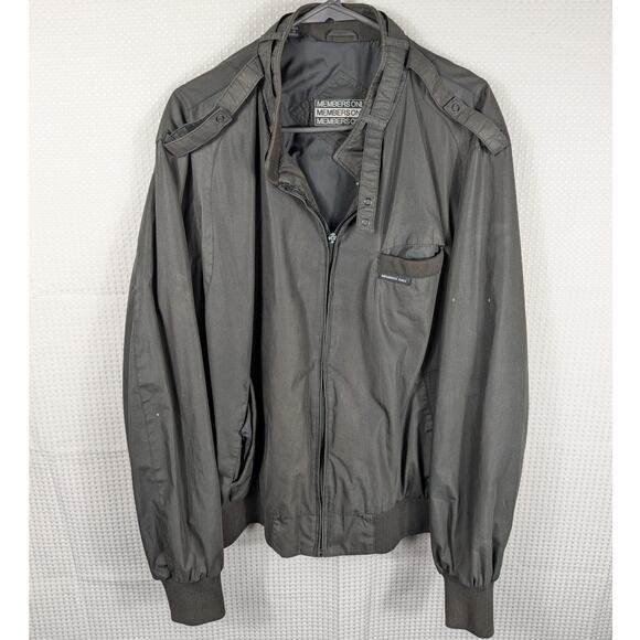 Members Only 2XL Vintage Korea Bomber Jacket Men Black Distressed Flawed 80s - Picture 1 of 6